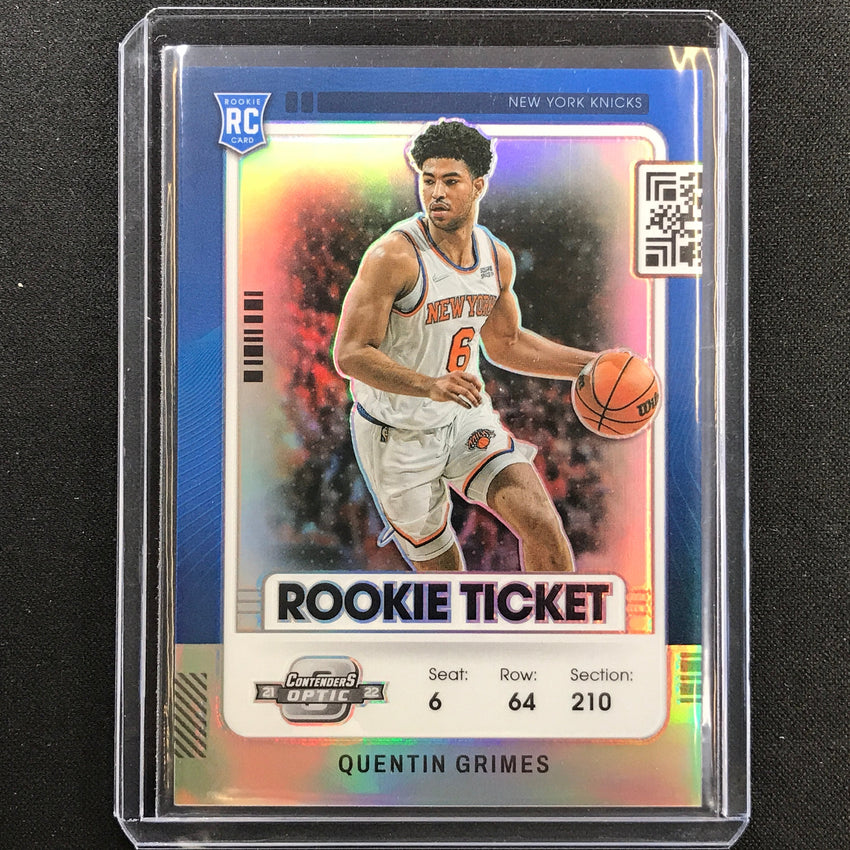 2021-22 Contenders Optic Quentin Grimes Rookie Ticket Silver Prizm No 1
