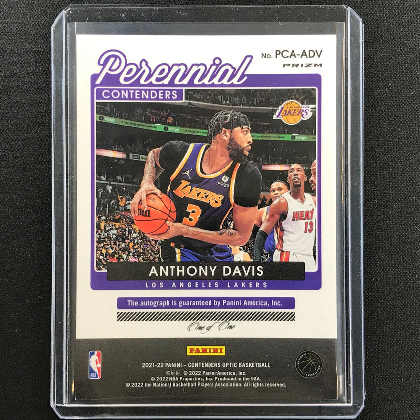 2021-22 Contenders Optic Anthony Davis Perennial Contenders Auto Gold Vinyl 1/1