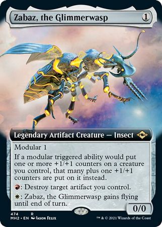 EXTENDED ART Zabaz, the Glimmerwasp 474 MH2 Modern Horizons 2 