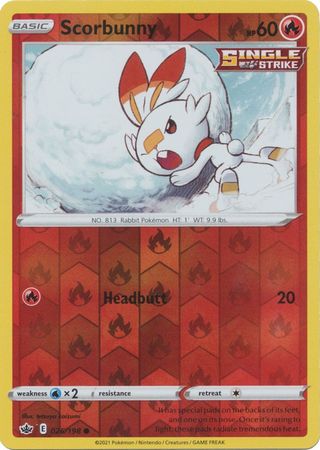 REVERSE HOLO Scorbunny - 26/198 - Common CHILLING REIGN