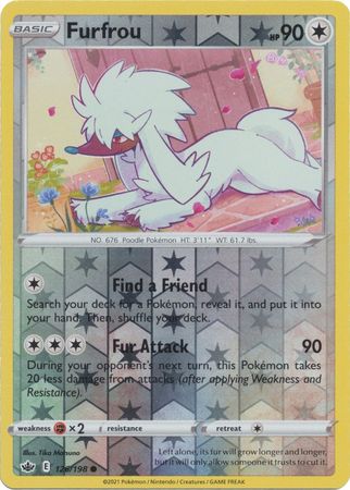 REVERSE HOLO Furfrou - 126/198 - Common CHILLING REIGN