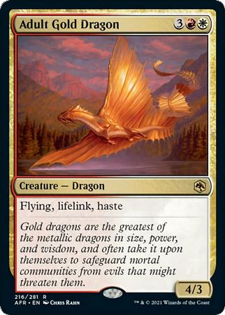 FOIL Adult Gold Dragon 216/281 - Adventures in the Forgotten Realm