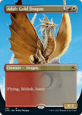 FOIL BORDERLESS Adult Gold Dragon 297 - Adventures in the Forgotten Realms