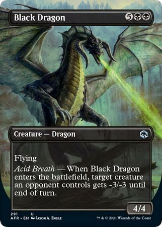 FOIL BORDERLESS Black Dragon 291 - Adventures in the Forgotten Realms