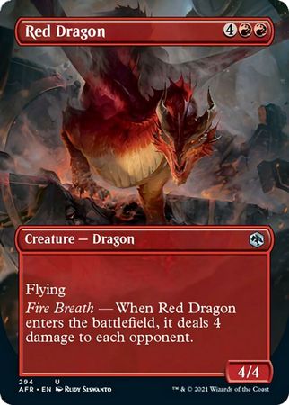 FOIL BORDERLESS Red Dragon 294 - Adventures in the Forgotten Realms