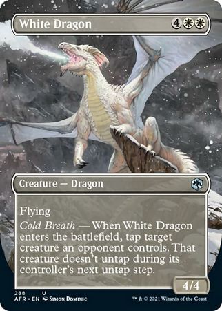 FOIL BORDERLESS White Dragon 288 - Adventures in the Forgotten Realms