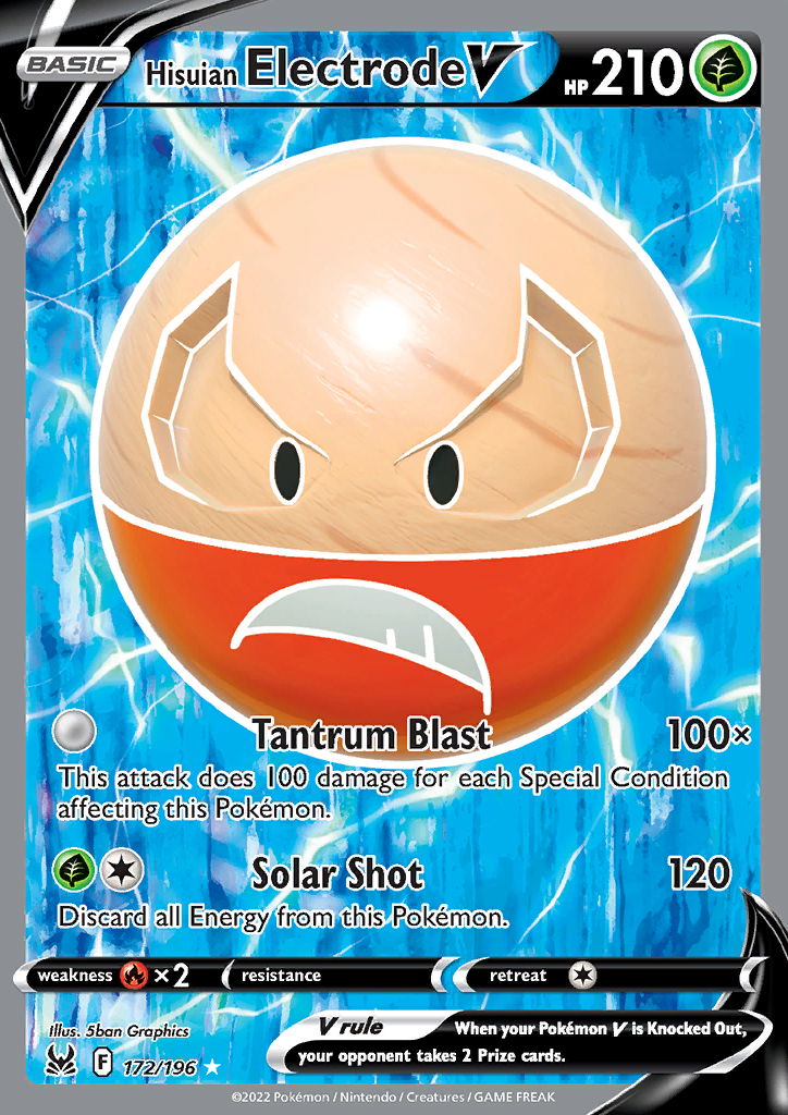 Hisuian Electrode V - 172/196 - Full Art Ultra Rare Lost Origin