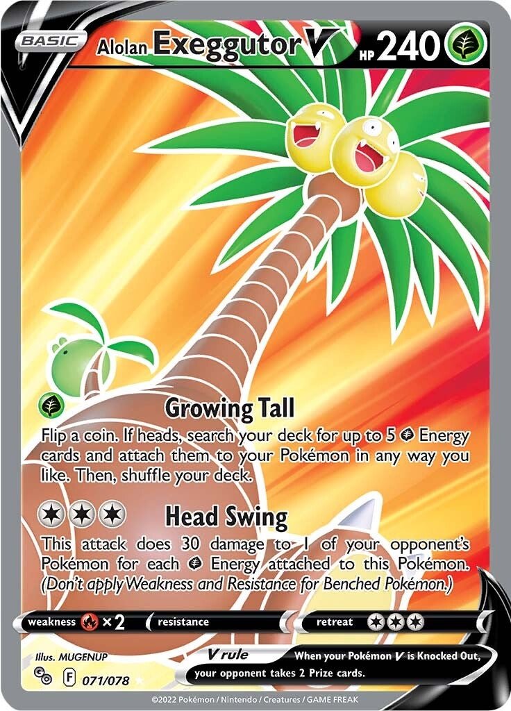 Alolan Exeggutor V - 071/078 - Full Art Ultra Rare Pokemon Go