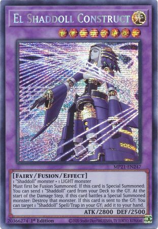 El Shaddoll Construct (alternate art) - MP21-EN247 - Prismatic Secret Rare 1st Edition