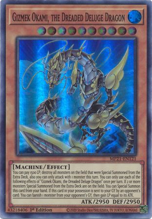 Gizmek Okami, the Dreaded Deluge Dragon - MP21-EN121 - Super Rare 1st Edition
