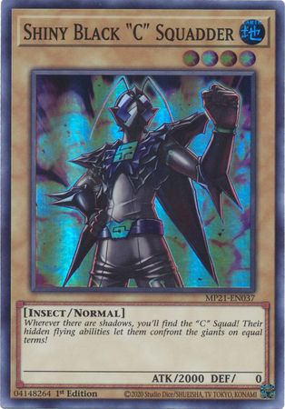 Shiny Black C Squadder - MP21-EN037 - Super Rare 1st Edition