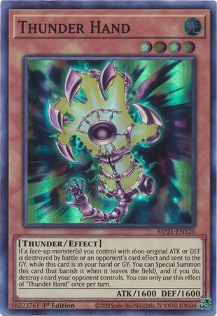 Thunder Hand - MP21-EN120 - Super Rare 1st Edition