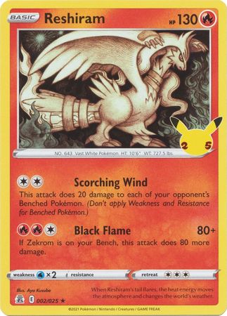 Reshiram - 2/25 - Holo Rare - Celebrations