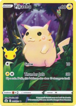 Pikachu - 5/25 - Full Art Holo Rare - Celebrations