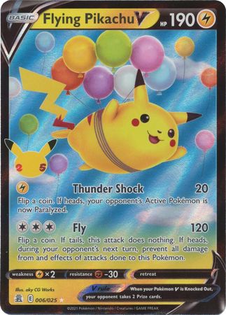 Flying Pikachu V - 6/25 - Ultra Rare - Celebrations Cherry Collectables Flying Pikachu V - 6/25 - Ultra Rare - Celebrations Cherry Collectables