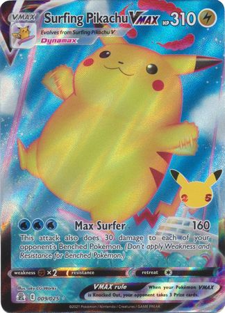 Surfing Pikachu VMAX - 9/25 - Ultra Rare - Celebrations