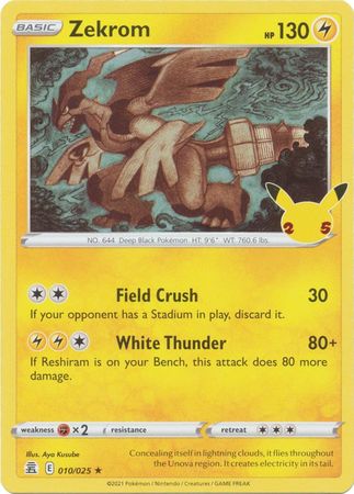 Zekrom - 10/25 - Holo Rare - Celebrations Cherry Collectables Zekrom - 10/25 - Holo Rare - Celebrations Cherry Collectables