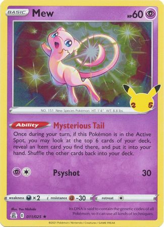 Mew - 11/25 - Holo Rare - Celebrations
