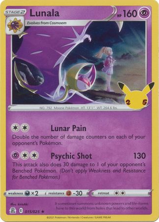 Lunala - 15/25 - Holo Rare - Celebrations