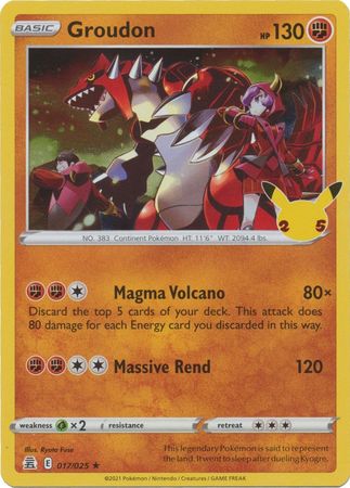 Groudon - 17/25 - Holo Rare - Celebrations  Cherry Collectables