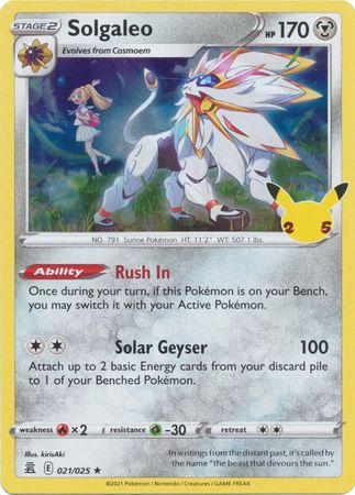 Solgaleo - 21/25 - Holo Rare - Celebrations