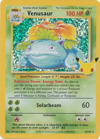 Venusaur - 15/102 - Holo Rare - Celebrations Classic Collection
