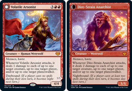 Volatile Arsonist // Dire-Strain Anarchist - 181/277  - MythiCommon  Crimson Vow