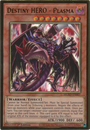 Destiny HERO - Plasma ALTERNATE ART - MGED-EN007 - Premium Gold Rare 1st Edition