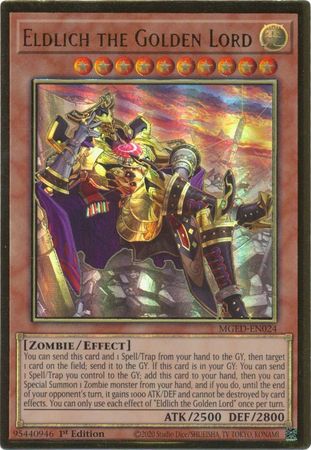 Eldlich the Golden Lord ALTERNATE ART - MGED-EN024 - Premium Gold Rare 1st Edition