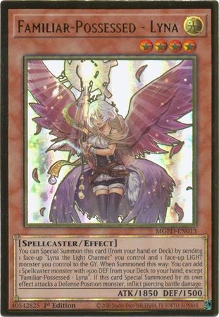 Familiar-Possessed - Lyna ALTERNATE ART - MGED-EN013 - Premium Gold Rare 1st Edition