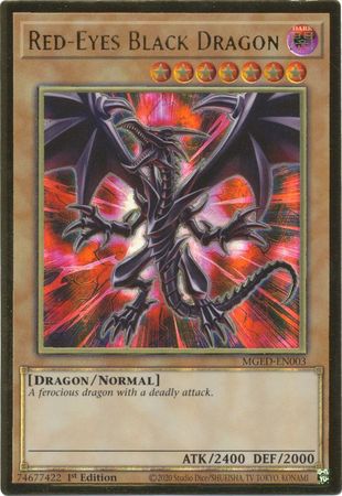 Red-Eyes Black Dragon ALTERNATE ART - MGED-EN003 - Premium Gold Rare 1st Edition