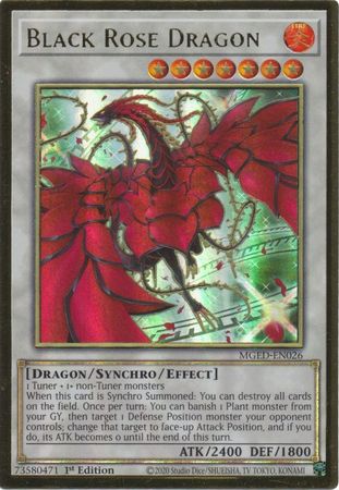 Black Rose Dragon ALTERNATE ART - MGED-EN026 - Premium Gold Rare 1st Edition