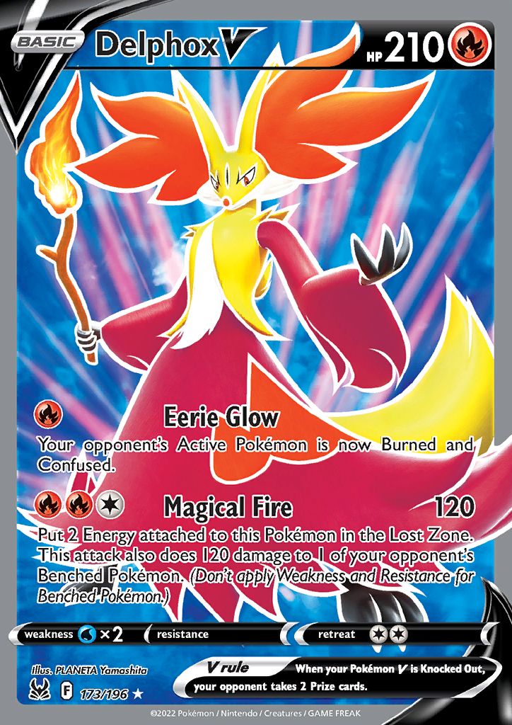 Delphox V - 173/196 - Full Art Ultra Rare Lost Origin