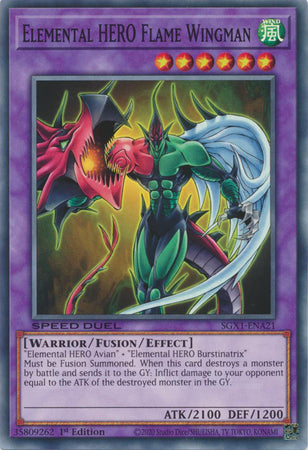 Elemental HERO Flame Wingman - SGX1-ENA21 - Common 1st Edition