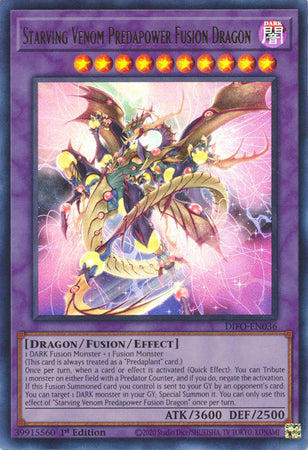 Starving Venom Predapower Fusion Dragon - DIFO-EN036 - Ultra Rare 1st Edition