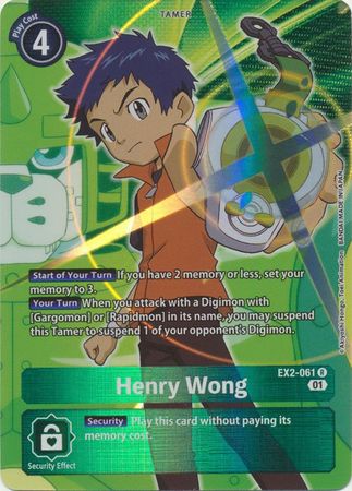 Henry Wong (Alternate Art) EX2-061  - Rare EX02 Digital Hazard