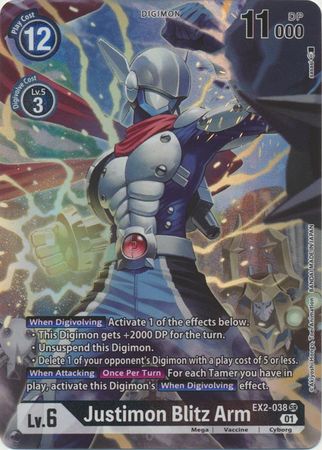 Justimon Blitz Arm (Alternate Art) EX2-038  - Super Rare EX02 Digital Hazard