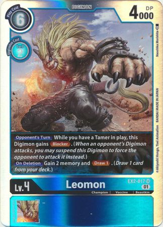 Leomon EX2-017  - Super Rare EX02 Digital Hazard