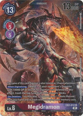 Megidramon (Alternate Art) EX2-012  - Super Rare EX02 Digital Hazard