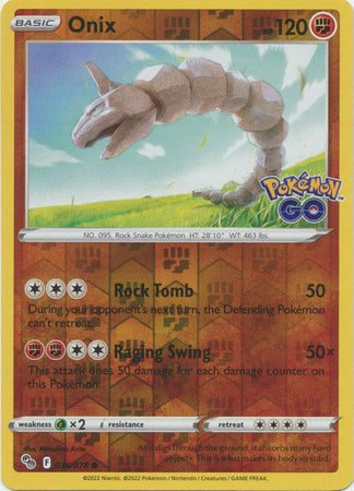 onix pokemon card holographic Onix - 036/078