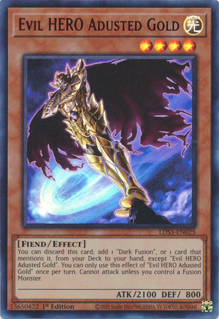 Evil HERO Adusted Gold - LDS3-EN025 - Ultra Rare 1st Edition