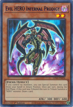 Evil HERO Infernal Prodigy - LDS3-EN024 - Ultra Rare 1st Edition