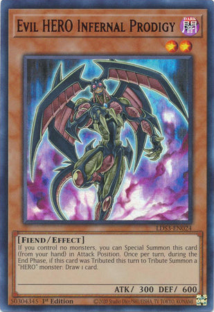 Evil HERO Infernal Prodigy - LDS3-EN024 - Ultra Rare 1st Edition