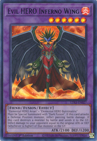 Evil HERO Inferno Wing - LDS3-EN027 - Ultra Rare 1st Edition