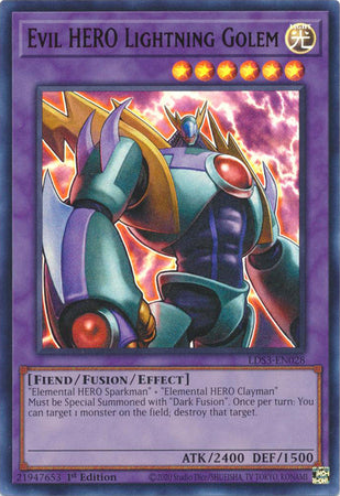 Evil HERO Lightning Golem - LDS3-EN028 - Ultra Rare 1st Edition