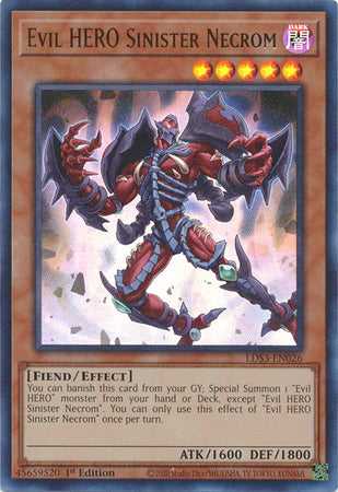 Evil HERO Sinister Necrom - LDS3-EN026 - Ultra Rare 1st Edition
