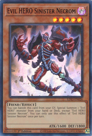 Evil HERO Sinister Necrom - LDS3-EN026 - Ultra Rare 1st Edition
