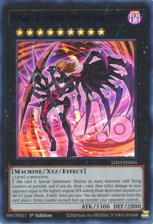 Number C40: Gimmick Puppet of Dark Strings - LDS3-EN065 - Ultra Rare 1st Edition