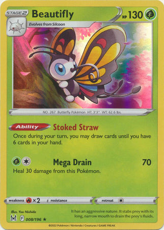 Beautifly - 008/196 - Holo Rare Lost Origin