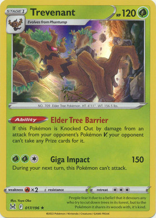 Trevenant - 017/196 - Holo Rare Lost Origin